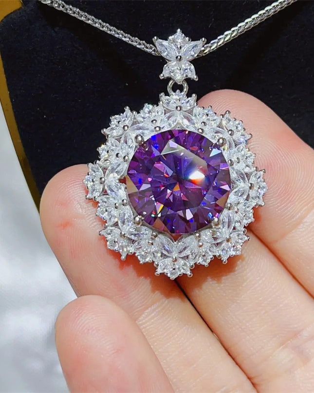 10 Carat Moissanite 925 Sterling Silver Necklace