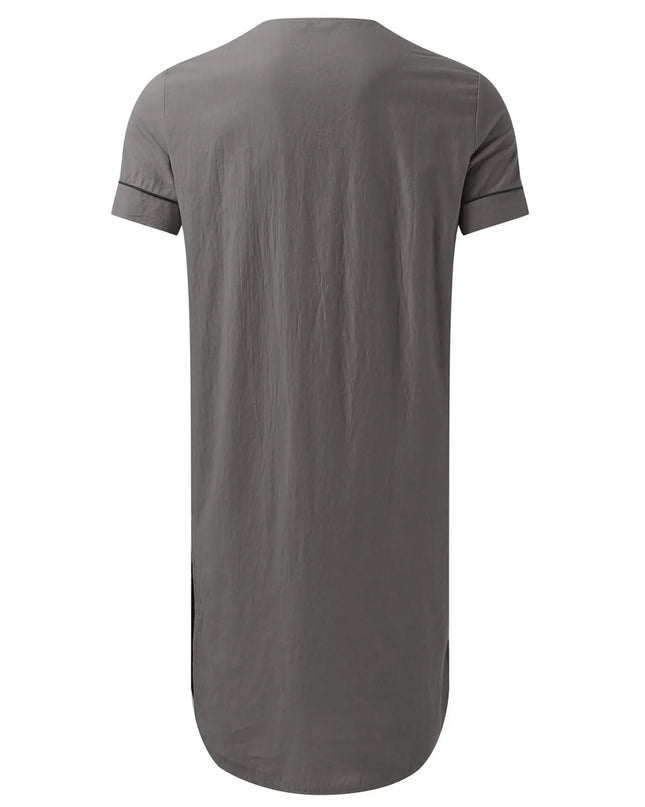 Men's Full Size Button Detail Short Sleeve Lounge Dress Plus Size