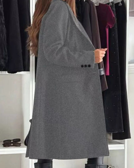 Lapel Collar Long Sleeve Coat