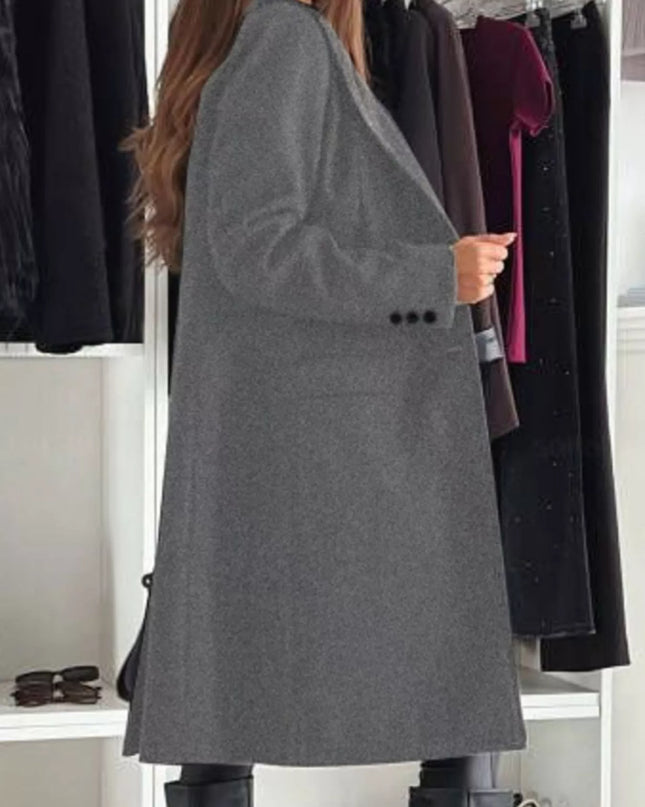 Lapel Collar Long Sleeve Coat