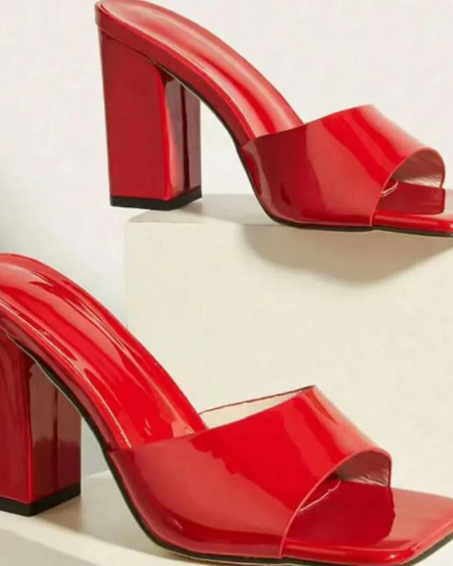 Square Toe Block Heels Sandals