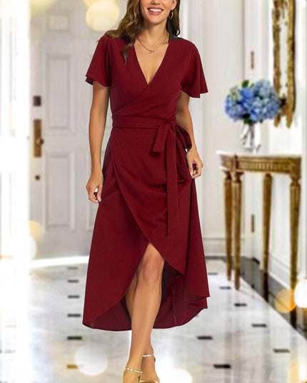 Wrap Maxi Dress in Wine
