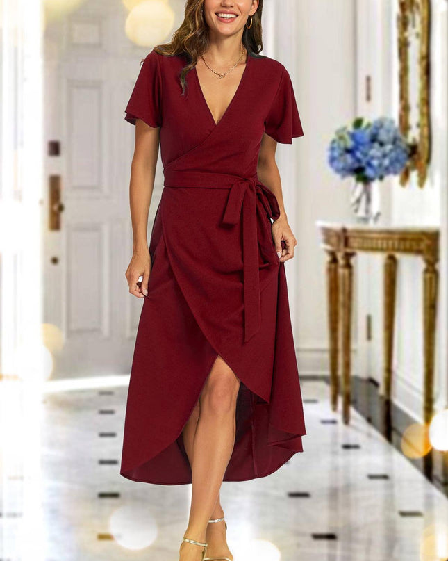 Wrap Maxi Dress in Wine