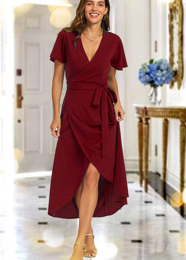 Wrap Maxi Dress in Wine