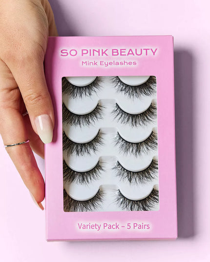 SO PINK BEAUTY Mink Eyelashes 5 Pairs 