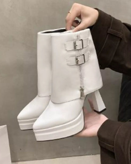 Point Toe High Heels Boots