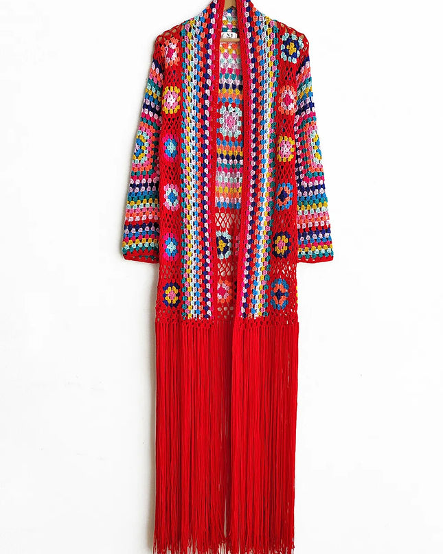 Fringe Tied Long Sleeve Cardigan