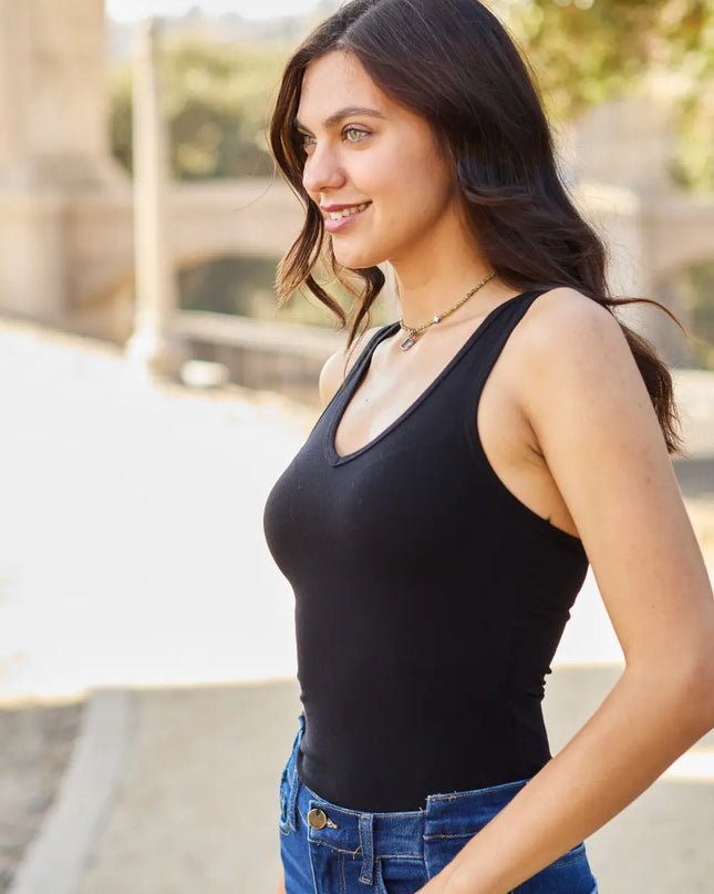 Zenana Racerback Tank Bodysuit