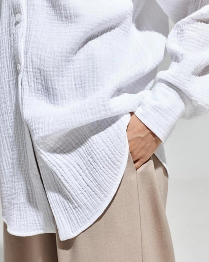Button Up Long Sleeve Texture Shirt