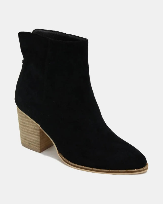 Beast Fashion Suede Point Toe Ankle Booties