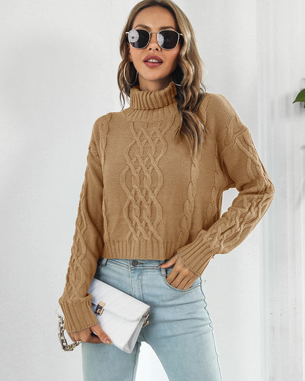 Turtleneck Dropped Shoulder Sweater Caramel