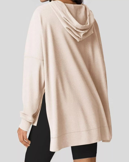 High-Low Hoodie with Kangaroo Pocket