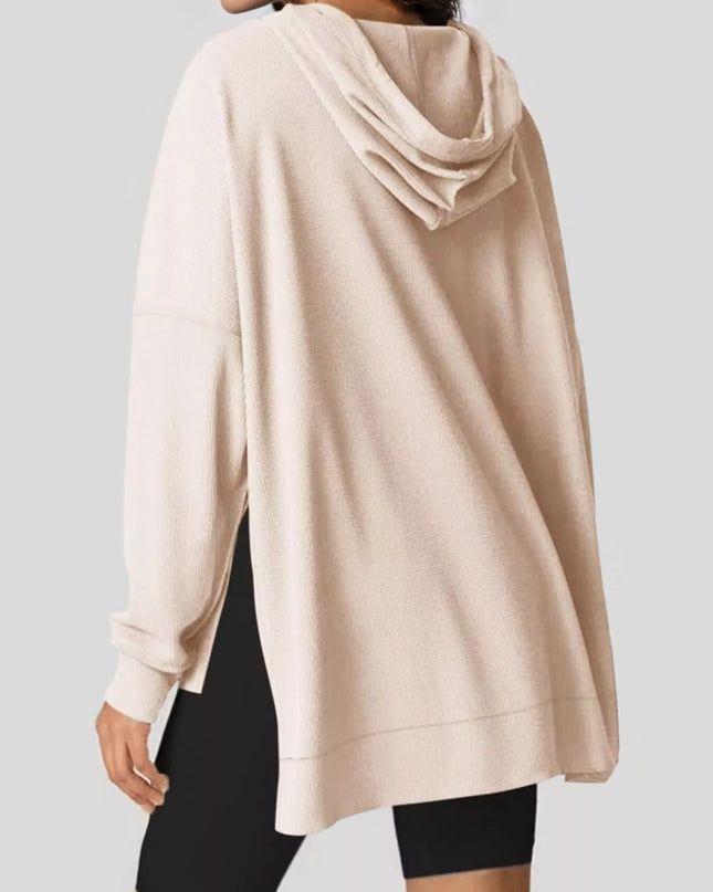 High-Low Hoodie with Kangaroo Pocket