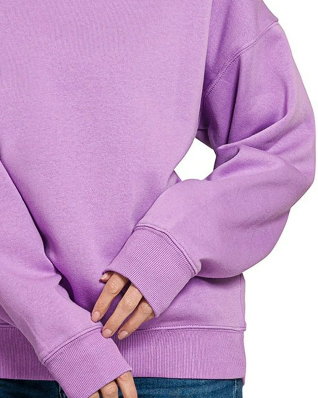 Zenana Fleece Crewneck Long Sleeve Sweatshirt