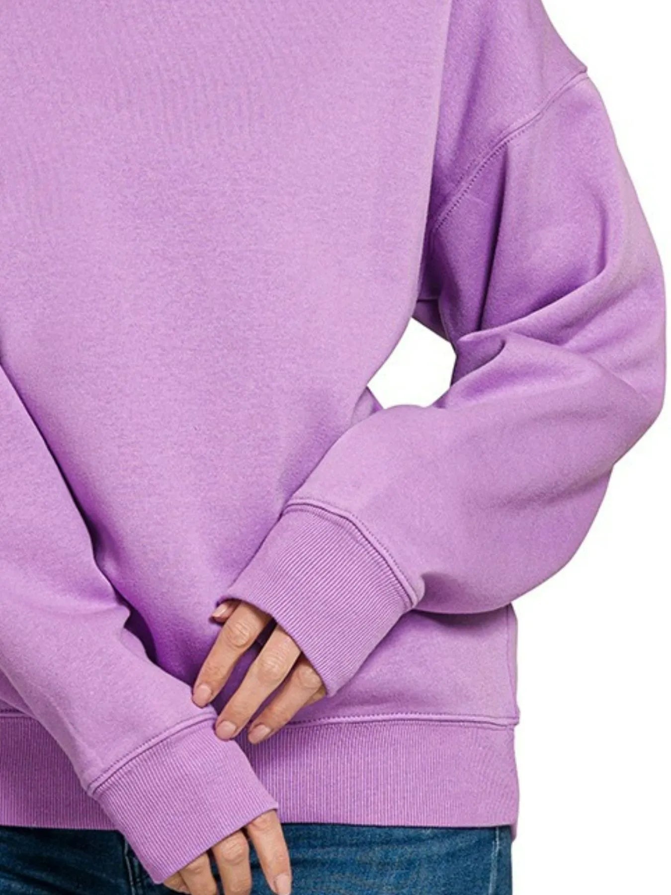 Zenana Fleece Crewneck Long Sleeve Sweatshirt
