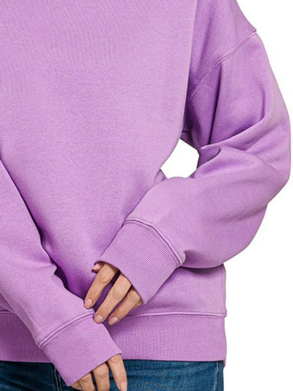Zenana Fleece Crewneck Long Sleeve Sweatshirt
