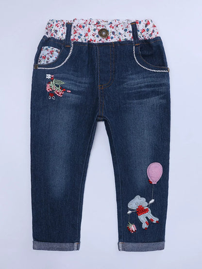 Children's Round Neck Top and Jeans Set