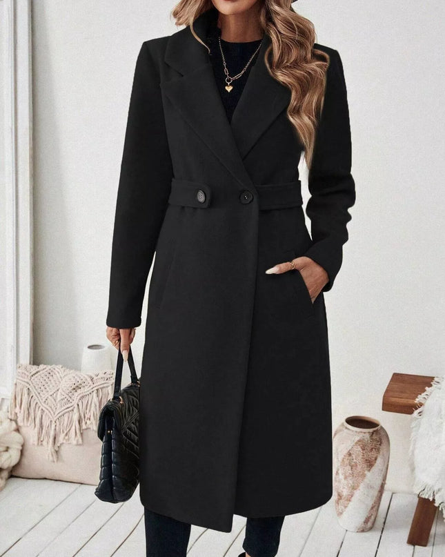One Button Wool Blend Overcoat