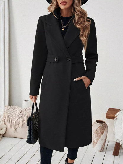 One Button Wool Blend Overcoat