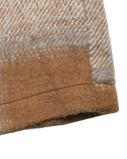 Plaid Wool Blend Longline Jacket