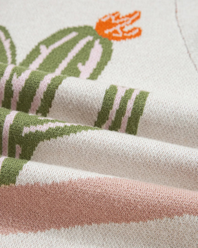 Desert Cactus Buttoned Front Sweater Cardigan