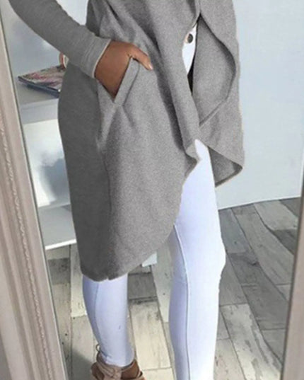 Full Size Lapel Collar Long Sleeve Coat Plus Size