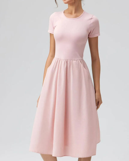 Round Neck Short Sleeve Dress