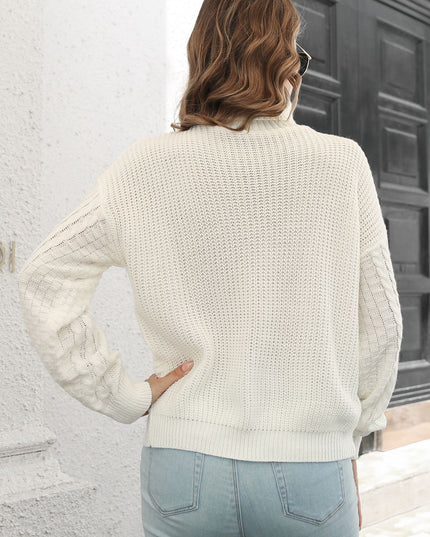 Cable-Knit Turtleneck Sweater