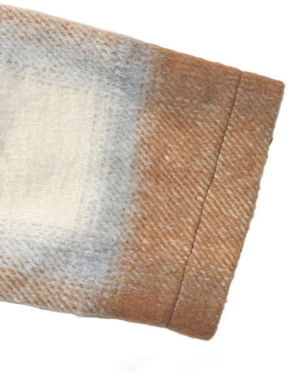 Plaid Wool Blend Longline Jacket