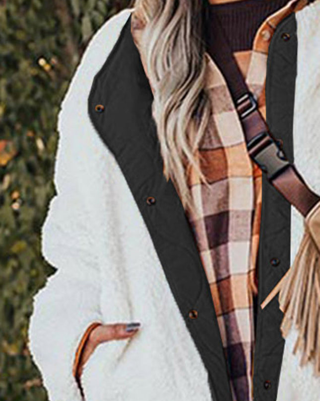 Long Sleeve Button Front Winter Coat