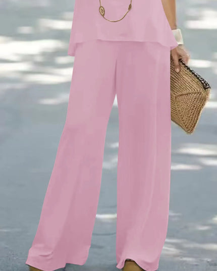 Halter Top and Wide Leg Pants Matching Set