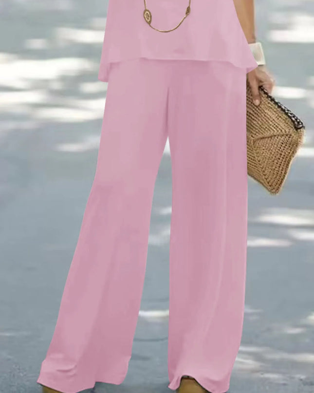 Halter Top and Wide Leg Pants Matching Set