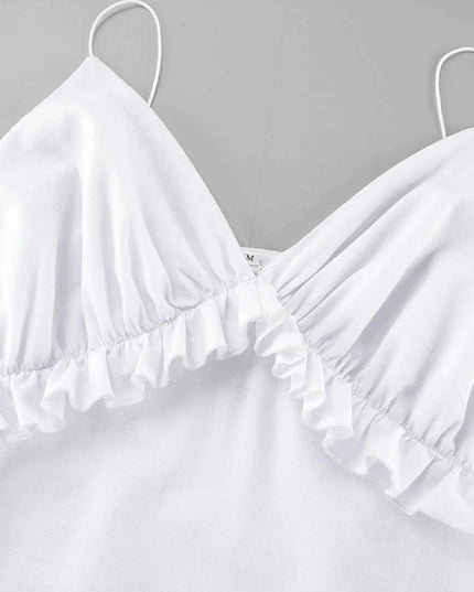 Ruffled V-Neck Maxi Dress