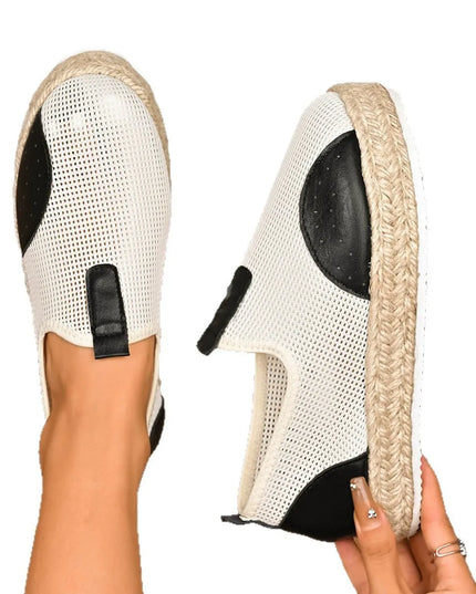 Mesh Espadrille Platform Slip-Ons 