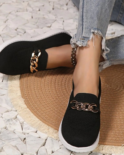 Chain Detail Mesh Slip-Ons