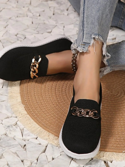 Chain Detail Mesh Slip-Ons
