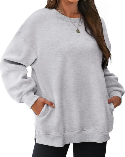Oversized Long Sleeve Crewneck Sweatshirt Grey