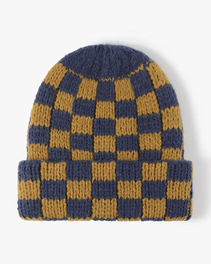 Thermal Checkered Hat Mustard One Size