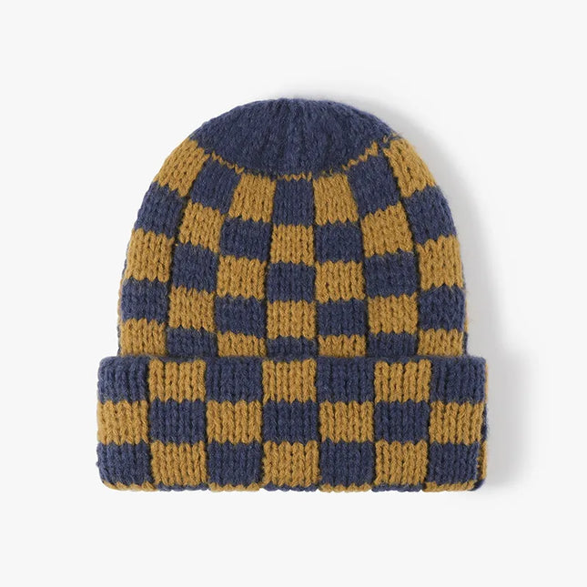 Thermal Checkered Hat Mustard One Size