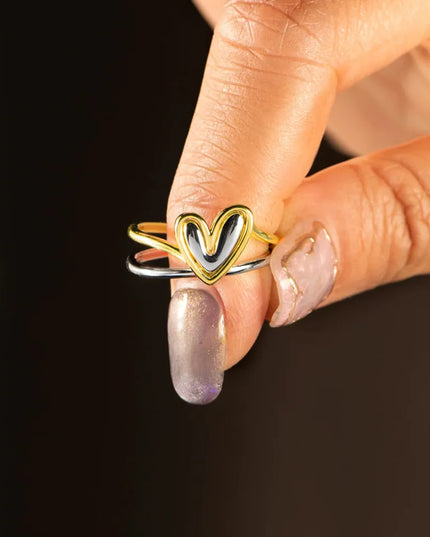 Heart Shape Irregular 925 Sterling Silver Ring