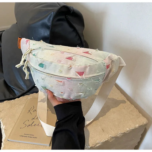 Raw Edge Tie-Dye Crossbody Bag Triangle One Size