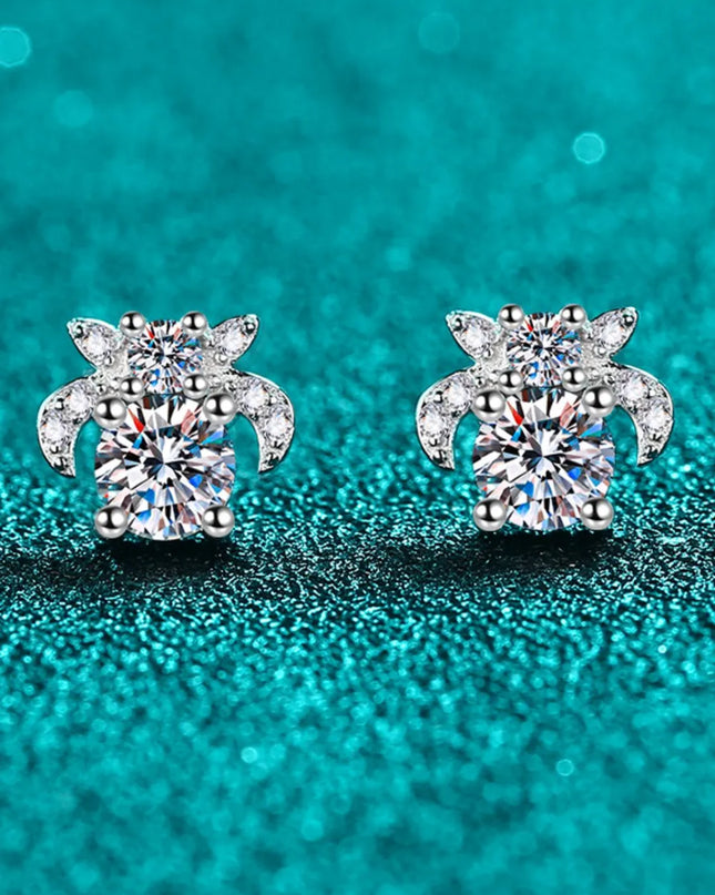 1 Carat Moissanite 925 Sterling Silver Stud Earrings 