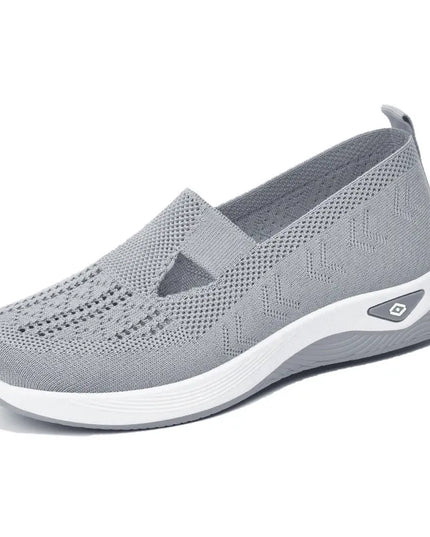 Breathable Mesh Round Toe Wedge Sneakers 