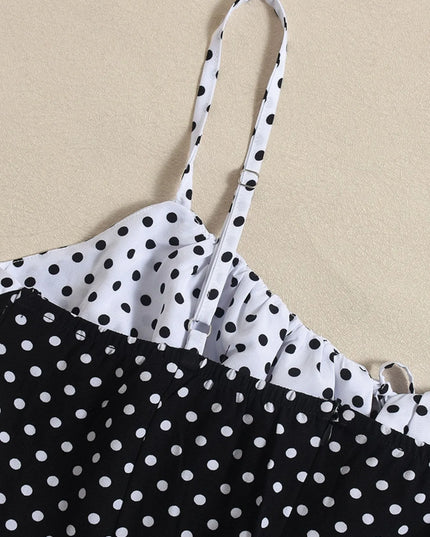 Polka Dot Ruffled Hem Dress