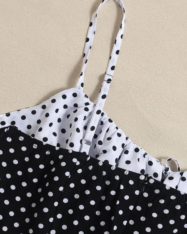 Polka Dot Ruffled Hem Dress