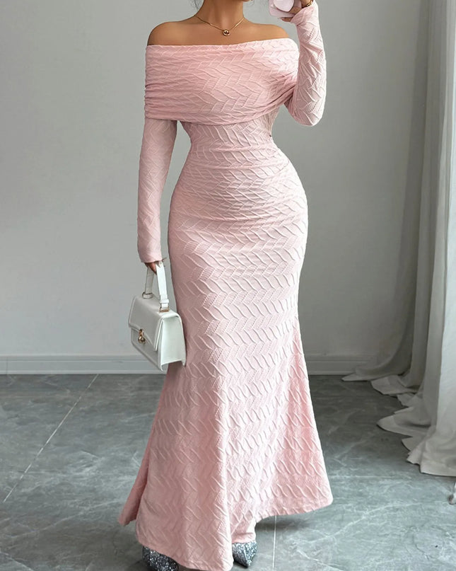 Off Shoulder Mermaid Maxi Dress