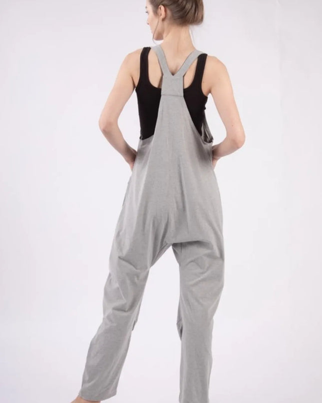VERY J Plunge Sleeveless Jumpsuit with Pockets