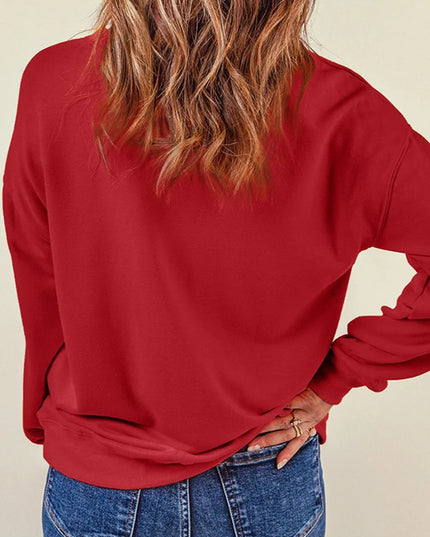 Sequin Santa Patch Round Neck Sweatshirt