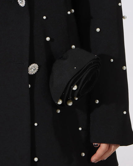 Pearl Embellished Double-Breasted Blazer