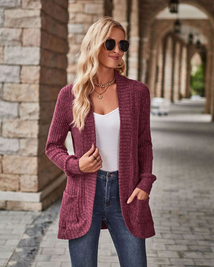 Open Front Cardigan with Pockets